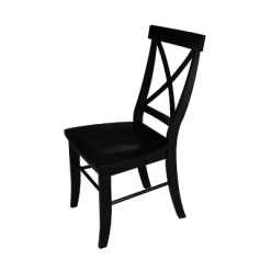 Set Of 2 X Back Chairs With Solid Wood Seats Black - International Concepts -Furniture Specialty Store GUEST e303efe0 175d 49c9 b51a 3f2969c5a79a