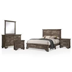 5pc Jacobia Rustic Bedroom Set Gray - HOMES: Inside + Out -Furniture Specialty Store GUEST e3551572 6487 4c9b 9dd3 5713925f325a