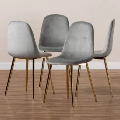 Set Of 4 Elyse Velvet Upholstered Metal Dining Chairs - Baxton Studio 14 Set Of 4 Elyse Velvet Upholstered Metal Dining Chairs - Baxton Studio -Furniture Specialty Store GUEST e3b8d63b 5897 454e 9227 3ede378bbc7c