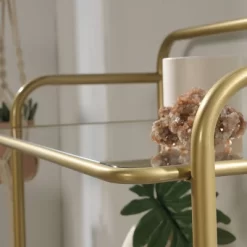 63" Coral Cape Bookcase With Metal And Glass Satin Gold - Sauder 14 63" Coral Cape Bookcase With Metal And Glass Satin Gold - Sauder -Furniture Specialty Store GUEST e488d58d 1db6 4e7d 809f 3f65dab69e3f