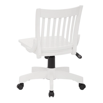 Deluxe Armless Wood Bankers Chair White - OSP Home Furnishings 5 Deluxe Armless Wood Bankers Chair White - OSP Home Furnishings - Image 3