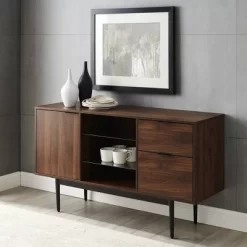 Timothy Modern Lifted Triple Storage Sideboard Dark Walnut - Saracina Home -Furniture Specialty Store GUEST e4e0c502 8dfa 4daf bdd7 3726f1f0be20