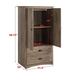 Salt Spring 2 Door Armoire Drifted Gray - Prepac -Furniture Specialty Store GUEST e5040144 e1ed 4557 bd2b bc88ff05cda7