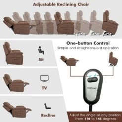 Costway Power Lift Recliner Chair Sofa For Elderly W/ Side Pocket & Remote Control GreyBrown 17 Costway Power Lift Recliner Chair Sofa For Elderly W/ Side Pocket & Remote Control GreyBrown -Furniture Specialty Store GUEST e591cfe2 9443 4523 be28 1841c721e596