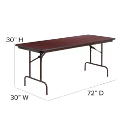 Flash Furniture 6-Foot Mahogany Melamine Laminate Folding Banquet Table -Furniture Specialty Store GUEST e608524e 6260 4006 bdee 8da87f5007d0
