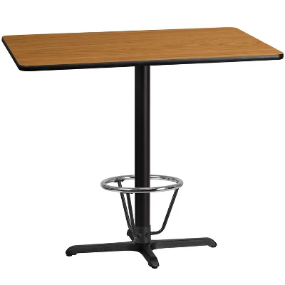 Emma And Oliver 30"x48" Rectangular Laminate Bar Table With 23.5"x29.5" Foot Ring Base 5 Emma And Oliver 30"x48" Rectangular Laminate Bar Table With 23.5"x29.5" Foot Ring Base - Image 3