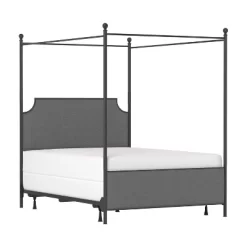 Mcarthur Metal And Upholstered Canopy Bed Matte Black/Gray Fabric - Hillsdale Furniture -Furniture Specialty Store GUEST e61b91d6 25b8 4daf 89a0 9a46d60b24d4