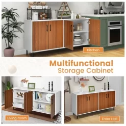 Costway Buffet Server Sideboard Kitchen Storage Cabinet Cupboard With Shelves & 4 Doors -Furniture Specialty Store GUEST e63ed6b7 db2d 4853 8bd0 102ae120d618