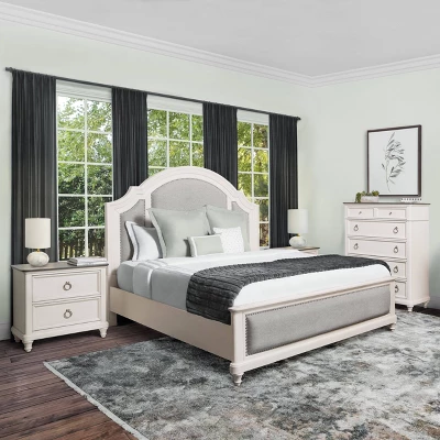 4pc Cristina Bedroom Set White - Abbyson Living 5 4pc Cristina Bedroom Set White - Abbyson Living - Image 3