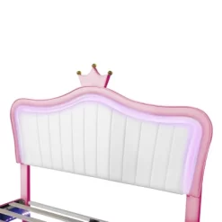 Queen/Full Size Upholstered Platform Bed Frame With LED Lights, Princess Bed With Crown Headboard-ModernLuxe -Furniture Specialty Store GUEST e8b5e4b5 8071 43a7 bb11 1aaafeb72468