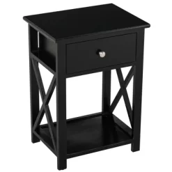HOMCOM 22” Traditional Wood Accent End Table With Storage Drawer For Living Room Or Bedroom -Furniture Specialty Store GUEST e8c964a3 b449 4119 a469 60845fee6481
