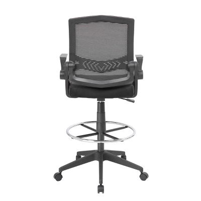 Drafting Stool With Flip Arms Mesh Black - Boss Office Products 5 Drafting Stool With Flip Arms Mesh Black - Boss Office Products - Image 3