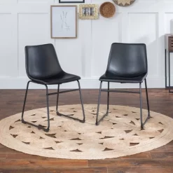 Set Of 2 Laslo Modern Upholstered Faux Leather Dining Chairs - Saracina Home -Furniture Specialty Store GUEST e921ecff 5d1c 46bf 8a40 c3330f7f710d