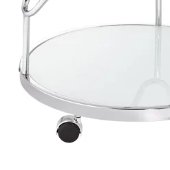 Studio 55D Page 29 1/2" High Glass And Chrome Rolling Serving Bar Cart -Furniture Specialty Store GUEST e941d4d8 b1c9 48a7 871b 6bb2d87079fe