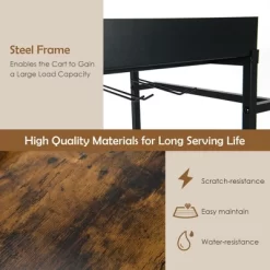 Costway 4-Tier Kitchen Carts Rolling Serving Trolley Wine Rack Removable Tray Basket -Furniture Specialty Store GUEST ea2b1917 ed17 4357 b9e0 92e010409ccc