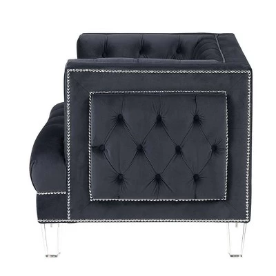 64" Ansario Sofa Charcoal Velvet - Acme Furniture 3 64" Ansario Sofa Charcoal Velvet - Acme Furniture