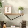 Wall Mount Floating Shelf With Diamond Shaped Iron Bracket Brown - Danya B. 1 Wall Mount Floating Shelf With Diamond Shaped Iron Bracket Brown - Danya B. -Furniture Specialty Store GUEST eaed1a0f 7069 419a 83f6 1cff926eabaa