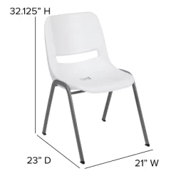 Emma And Oliver White Ergonomic Shell Student Stack Chair - Classroom Chair / Office Guest Chair -Furniture Specialty Store GUEST eaef3764 aed2 4728 bb18 88b6aec3e8e4