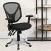 Emma And Oliver Mid-Back Black Mesh Multifunction Swivel Ergonomic Task Office Chair - Arms -Furniture Specialty Store GUEST ec774634 7f13 4e1c 852f 8a9bf07ab068