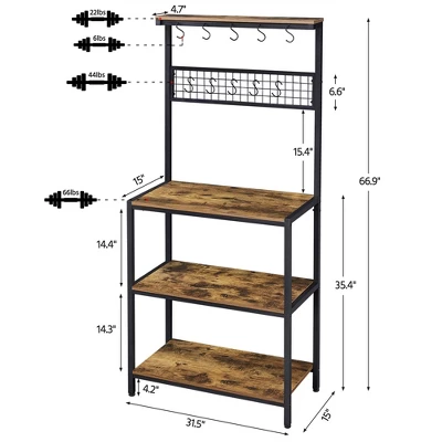 Yaheetech Kitchen Bakers Rack With 4 Storage Shelves 4 Yaheetech Kitchen Bakers Rack With 4 Storage Shelves - Image 2