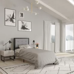 Merrick Lane Headboard Upholstered Button Tufted Headboard With Metal Frame And Adjustable Rail Slots -Furniture Specialty Store GUEST eda34a42 41c5 4223 9885 c43317628b45