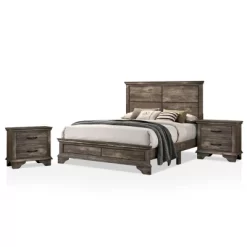 3pc Jacobi Bed With 2 Nightstands Gray - HOMES: Inside + Out -Furniture Specialty Store GUEST edbc5d86 72d7 489c b761 fa12b70c68a6
