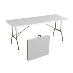 Hastings Home 6' Folding Utility Table With Carry Handle - White -Furniture Specialty Store GUEST eeca4a80 1b19 4998 a700 b6974bcbc1fa