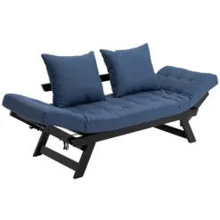 HOMCOM Single Person 3 Position Convertible Chaise Lounger Sofa Bed With 2 Large Pillows And Oak Frame 13 HOMCOM Single Person 3 Position Convertible Chaise Lounger Sofa Bed With 2 Large Pillows And Oak Frame -Furniture Specialty Store GUEST eeeb1a47 3e91 4e80 b1cc d632ab430e0d