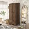 Nurembo 1 Drawer Wardrobe Closet Distressed Walnut - HOMES: Inside + Out -Furniture Specialty Store GUEST efe81e65 ce4d 404b 8ad9 c5cc6d0b3530