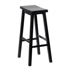 PJ Wood Classic Saddle-Seat 29" Tall Kitchen Counter Stools For Homes, Dining Spaces, And Bars With Backless Seats And 4 Square Legs, Black (8 Pack) -Furniture Specialty Store GUEST f075c348 9430 47a8 af31 48f2a53a550a