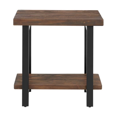 Pomona Solid Wood And Metal End Table With Shelf - Alaterre Furniture 3 Pomona Solid Wood And Metal End Table With Shelf - Alaterre Furniture