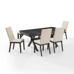 6pc Hayden Extendable Dining Set With Bench And 4 Upholstered Chairs Slate - Crosley -Furniture Specialty Store GUEST f18a9639 5200 47c3 be48 e5f35f81de25