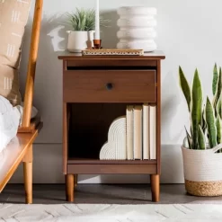 Stiva Classic Mid-Century Modern 1 Drawer Nightstand - Saracina Home -Furniture Specialty Store GUEST f1f5300e 5364 40db 96ef 77bca274ed96