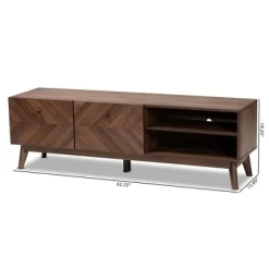 Hartman Wood TV Stand For TVs Up To 60" Walnut Brown - Baxton Studio -Furniture Specialty Store GUEST f32696c7 ef62 4e16 bce3 da2e20d1ce89