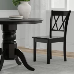 Glenwillow Home 42" Round Pedestal Dining Table + Double X-Back Dining Chairs Dining Set -Furniture Specialty Store GUEST f35a3e79 aed0 4e55 8cc5 076fc3c55c9a