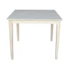 36" Square Solid Wood Table With Shaker Legs Unfinished - International Concepts