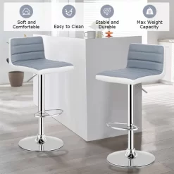 Costway Set Of 2 Bar Stools Adjustable Barstool PU Leather Swivel Pub Chairs Armless -Furniture Specialty Store GUEST f3da398a 4c0c 441c ba79 05fc021977b8