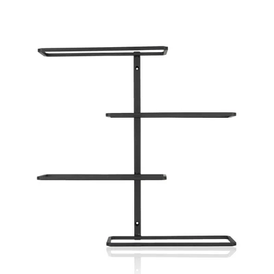 True Align Wall-Mounted Wine Rack, Black Wrought Iron, Holds Four Standard Wine Bottles, 14.75" X 14.25" X 3" 4 True Align Wall-Mounted Wine Rack, Black Wrought Iron, Holds Four Standard Wine Bottles, 14.75" X 14.25" X 3" - Image 2