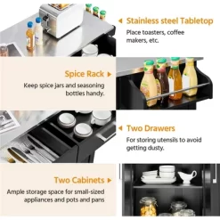 Yaheetech Large Kitchen Cart Kitchen Island On Wheels With Stainless Steel Countertop 13 Yaheetech Large Kitchen Cart Kitchen Island On Wheels With Stainless Steel Countertop -Furniture Specialty Store GUEST f4d5e1e3 5614 4412 8bf8 57aadcc2e764