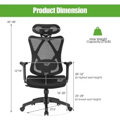 Costway Ergonomic High Back Mesh Office Chair W/ Adjustable Lumbar Support 17 Costway Ergonomic High Back Mesh Office Chair W/ Adjustable Lumbar Support -Furniture Specialty Store GUEST f4e9e40a 10f5 49e1 8de6 21a663c871ea