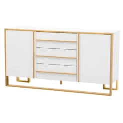 Contemporary 59" Sideboard With Large Storage And Gold Metal Legs - ModernLuxe -Furniture Specialty Store GUEST f51f6d52 4c96 45fc b67e d117eca01ced