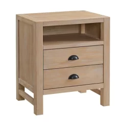 5pc Arden Wood Bedroom Set With Two 2 Drawer Nightstands Light Driftwood - Alaterre Furniture -Furniture Specialty Store GUEST f5843c4e dda1 43c5 8c8e bc1e9433c831