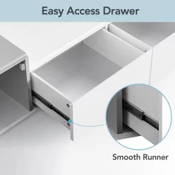 Modern TV Stand For 70" TV With Large Storage And Magnetic Doors, White - ModernLuxe -Furniture Specialty Store GUEST f5e41375 845d 4457 809d a82286384811