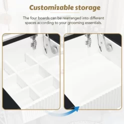 43.3" Modern Vanity Table Set With Flip-Up Mirror, LED Lights And Storage - ModernLuxe -Furniture Specialty Store GUEST f6cd4564 622d 489c 80e9 7715f011a192