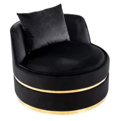360 Degree Swivel Accent Chair, Velvet Upholstered Barrel Chair With Cushion-ModernLuxe -Furniture Specialty Store GUEST f6e3b5db 434d 4b24 9cd7 b6b51d722368