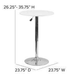 Flash Furniture 23.75'' Round Adjustable Height White Wood Table (Adjustable Range 26.25'' - 35.75'') -Furniture Specialty Store GUEST f7006e39 4041 48ef b609 ab6f161b0a14