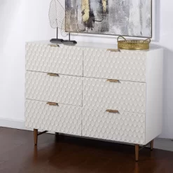 6 Drawer With Handles Accent Dresser Cream/Gold - StyleCraft -Furniture Specialty Store GUEST f7048c8d 667e 446e 917a c6320052892f