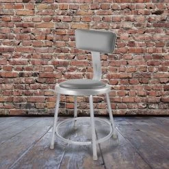 2pk 18" Heavy Duty Vinyl Padded Steel Barstool With Backrest Gray - Hampden Furnishings -Furniture Specialty Store GUEST f75c7bf2 1c80 4627 82c6 0e374cc07427