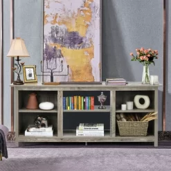 Costway 58'' 2-Tier TV Stand Entertainment Media Center Console Up To 65'' Grey -Furniture Specialty Store GUEST f7720bc8 86ca 44e3 a4ae d19b3fe4f8f9