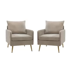 Set Of 2 Giovann Wooden Upholstered Accent Chair Comfy Armchair | Karat Home -Furniture Specialty Store GUEST f7e80b5e dde4 49e8 9614 e9942da1fb7f